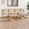 vidaXL Set de muebles de jard&iacute;n 5 pzas madera de pino impregnada verde