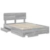 vidaXL Estructura de cama con cabecera Gris Sonoma 140 x 190 cm