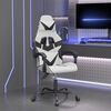 vidaXL Silla gaming cuero sint&eacute;tico blanco y negro