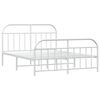 vidaXL Estructura cama sin colch&oacute;n con estribo metal blanco 140x200 cm