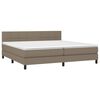 vidaXL Cama box spring con colch&oacute;n tela gris taupe 200x200 cm