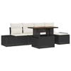 vidaXL Conjunto de sof&aacute;s de jard&iacute;n 6 uds. Negro rat&aacute;n sint&eacute;tico
