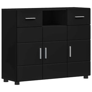 vidaXL Armario de Madera con caj&oacute;n Negro 88,5 x 30,5 x 73 cm