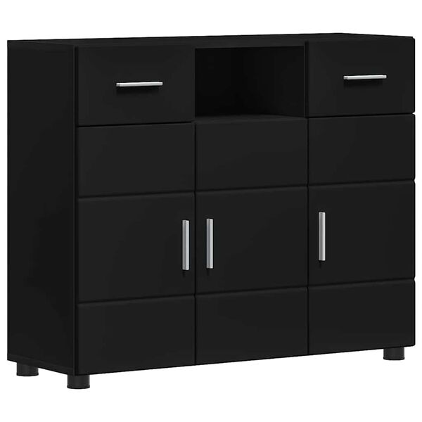 vidaXL Armario de Madera con caj&oacute;n Negro 88,5 x 30,5 x 73 cm