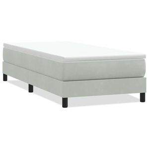 vidaXL Cama box spring sin colch&oacute;n terciopelo gris claro 100x210 cm