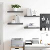 vidaXL Estantes flotantes de pared 4 uds MDF negro brillo 50x23x3,8 cm