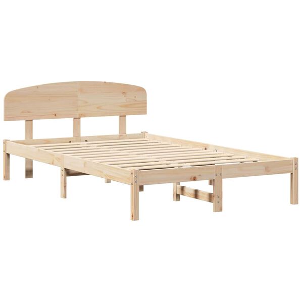 vidaXL Estructura de cama Natural 140 x 190 cm Madera de pino macizo