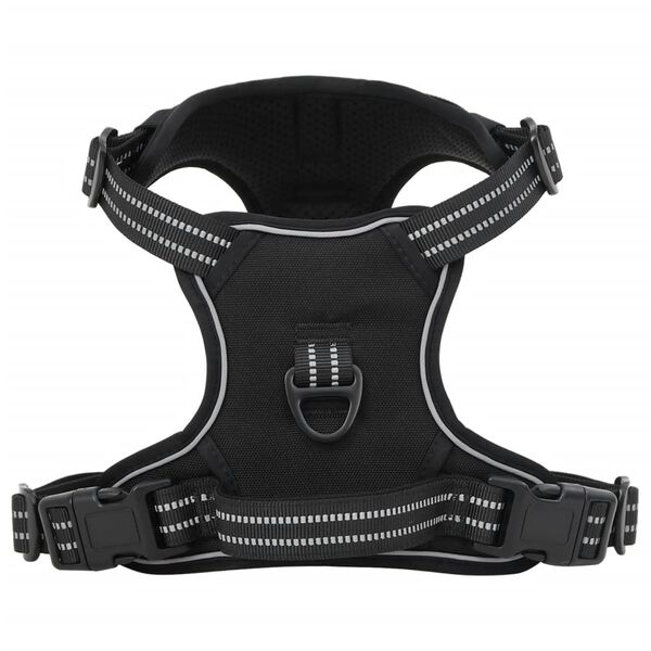 vidaXL Arn&eacute;s para perros con correa y collar ajustable negro L