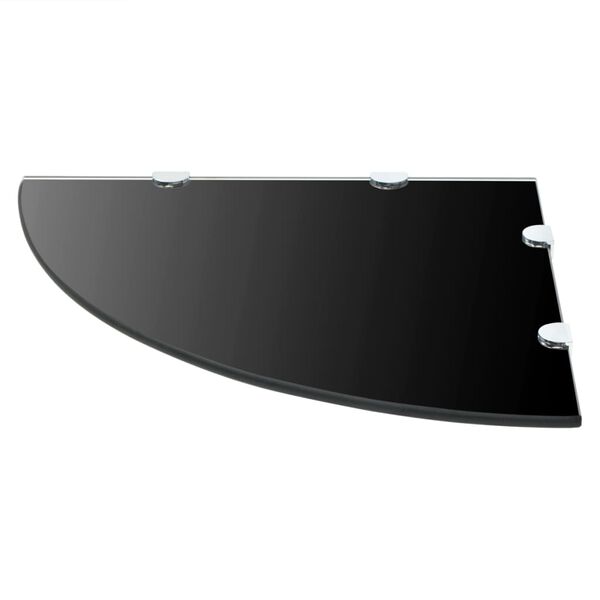 vidaXL Estantes esquina 2 uds soportes cromados vidrio negro 45x45 cm