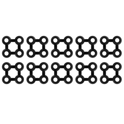 vidaXL Conectores de alfombra 10 unidades goma negro
