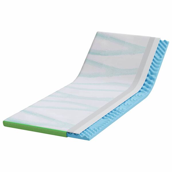 vidaXL Almohadillas para colchón Blanco y verde 70 x 200 cm