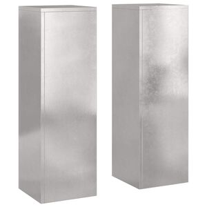 vidaXL Soporte de plantas 2 pcs Plateado 24 x 24 x 75 cm