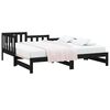 vidaXL Sof&aacute; cama extra&iacute;ble madera maciza de pino negro 2x(80x200) cm