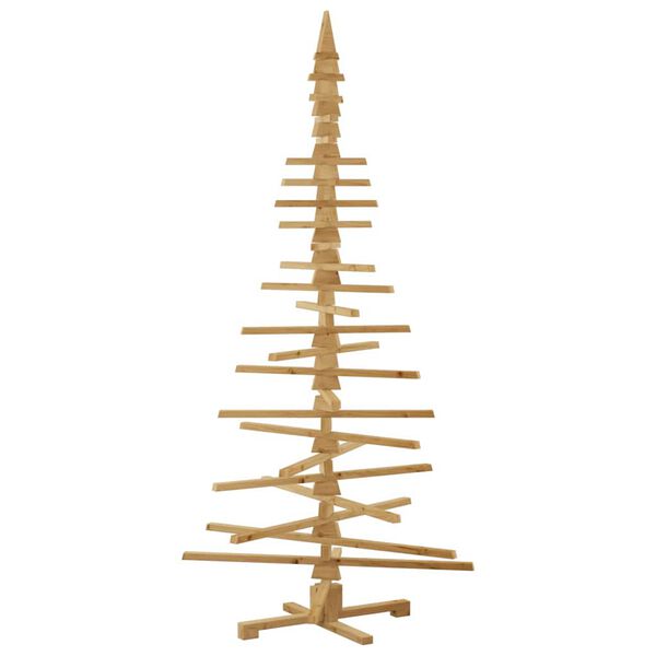 vidaXL Árbol de Navidad de madera Marrón 210 cm Madera maciza de pino
