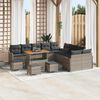 vidaXL Conjunto de sof&aacute; de jard&iacute;n 14 pcs Gris rat&aacute;n sint&eacute;tico