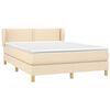 vidaXL Cama box spring con colch&oacute;n tela color crema 140x190 cm