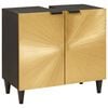 vidaXL Mueble de lavabo con estante Negro y dorado 62 x 33 x 58 cm