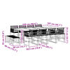 vidaXL Set de comedor de jard&iacute;n 13 pzas rat&aacute;n sint&eacute;tico negro