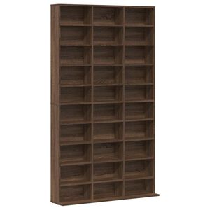 vidaXL Estanter&iacute;a de CD contrachapada marr&oacute;n roble 102x23x177,5 cm