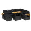 vidaXL Set de sof&aacute;s de jard&iacute;n 8 piezas y cojines rat&aacute;n sint&eacute;tico negro
