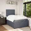 vidaXL Cama box spring con colch&oacute;n terciopelo gris oscuro 120x200 cm