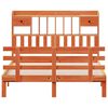 vidaXL Cama con estanter&iacute;a sin colch&oacute;n madera maciza marr&oacute;n 140x190 cm