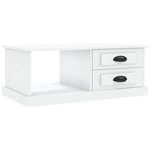 vidaXL Mesa de centro madera contrachapada blanco 90x50x35 cm