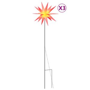 vidaXL L&aacute;mparas de Navidad LED plegables 3 unidades rojo 35 cm