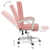 vidaXL Silla de oficina reclinable cuero sintético rosa