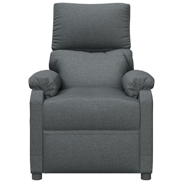 vidaXL Sillón de masaje de tela gris oscuro