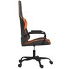 vidaXL Silla gaming cuero sintético negro y naranja