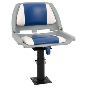 vidaXL Asiento de barco con pedestal altura ajustable 360&deg; giratorio