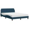 vidaXL Cama con colch&oacute;n Dover terciopelo azul 140x200 cm