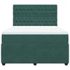 vidaXL Cama box spring con colch&oacute;n terciopelo verde oscuro 160x200 cm