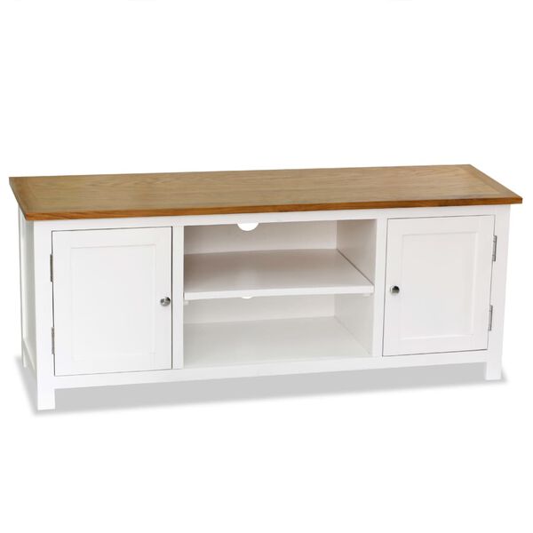 vidaXL Mueble para TV madera maciza de roble 120x35x48 cm