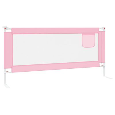 vidaXL Barandilla de seguridad cama de niño rosa tela 200x25 cm