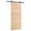 vidaXL Puerta Corredera Natural 80 x 208 cm Madera de Pino Maciza