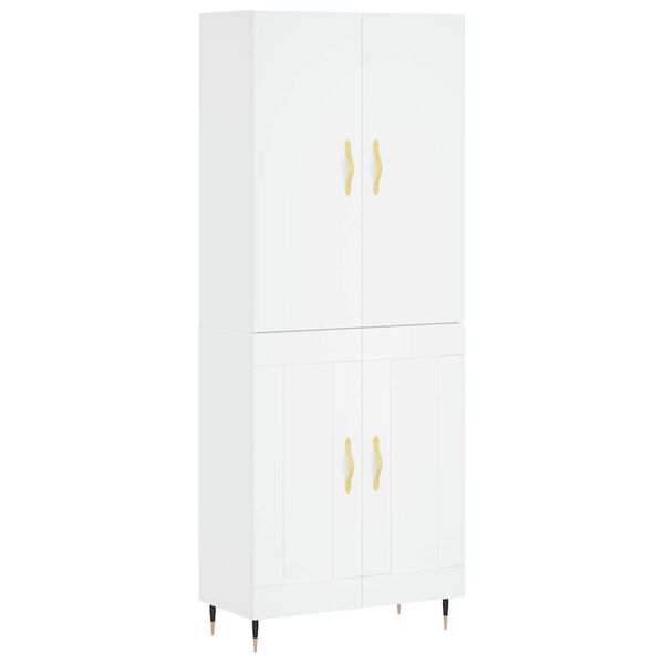 vidaXL Aparador alto madera contrachapada blanco 69,5x34x180 cm