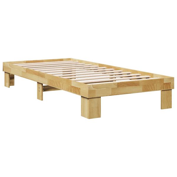 vidaXL Estructura de cama sin colchón 90x190 cm Madera maciza de roble