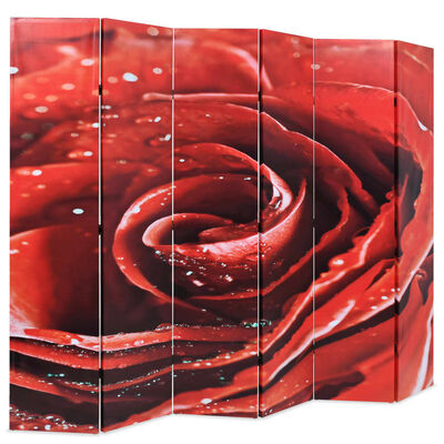 vidaXL Biombo divisor plegable 228x170 cm rosa roja