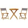 vidaXL Juego de bistro de 3 piezas tela y madera maciza antracita