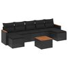 vidaXL Set de sof&aacute;s de jard&iacute;n 8 piezas y cojines rat&aacute;n sint&eacute;tico negro