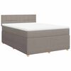 vidaXL Cama box spring con colch&oacute;n tela gris taupe 160x200 cm
