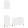 vidaXL Juego de armarios de ba&ntilde;o de 3 piezas DELFT Blanco Brillante