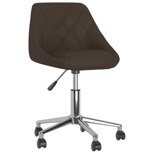 vidaXL Sillas de comedor giratorias 2 unidades cuero sint&eacute;tico marr&oacute;n