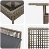 vidaXL Conjunto de Comedor de Jard&iacute;n 5 pcs Gris rat&aacute;n sint&eacute;tico