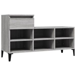 vidaXL Zapatero madera contrachapada gris Sonoma 102x36x60 cm