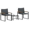 vidaXL Juegos de muebles con coj&iacute;n 3 pcs Gris y Gris Oscuro Rat&aacute;n