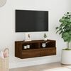 vidaXL Mueble de pared TV madera ingenier&iacute;a marr&oacute;n roble 80x30x30 cm