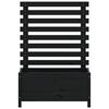 vidaXL Jardinera con estanter&iacute;a madera maciza pino negro 79x39,5x114cm